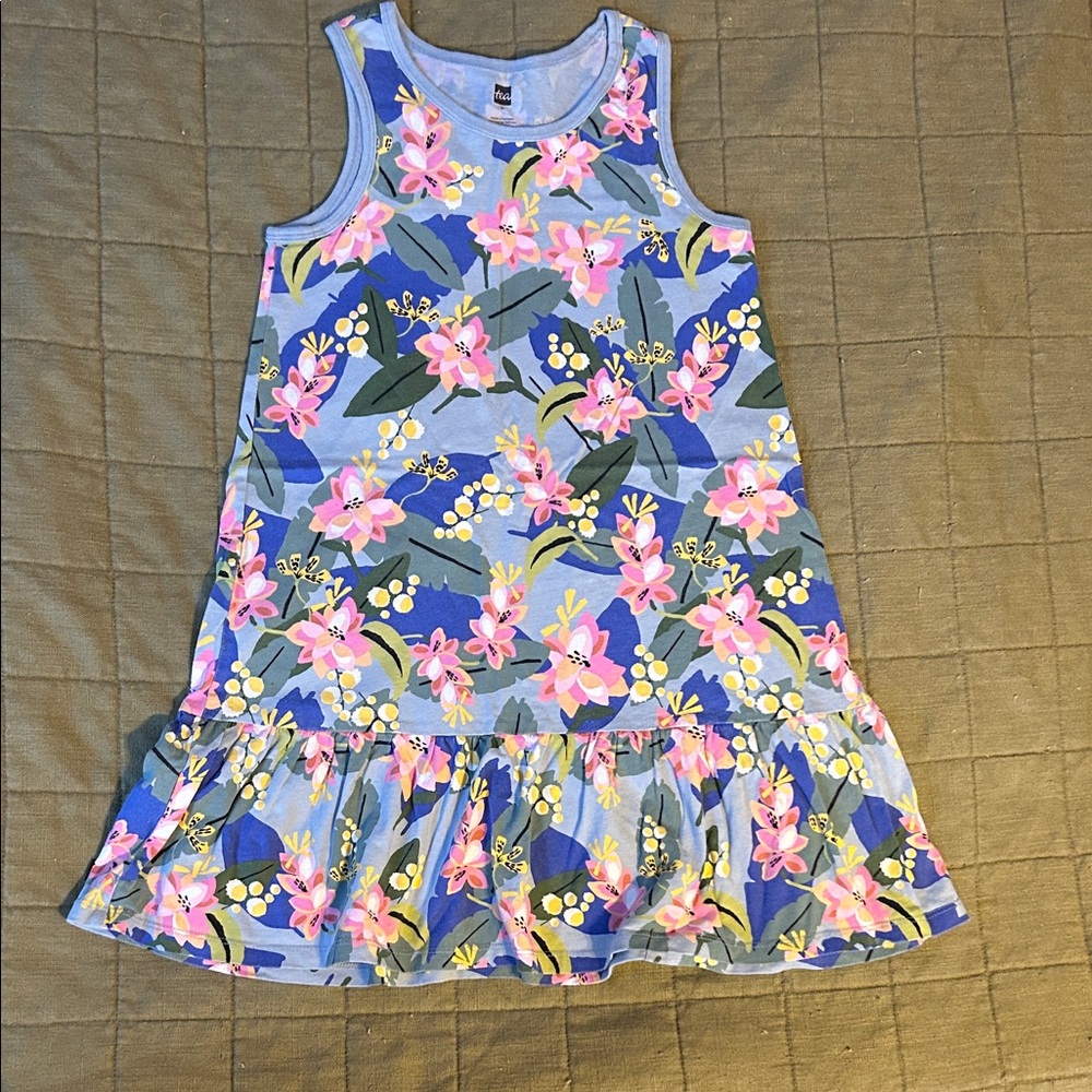 Tea Collection Blue Floral Kids Dress